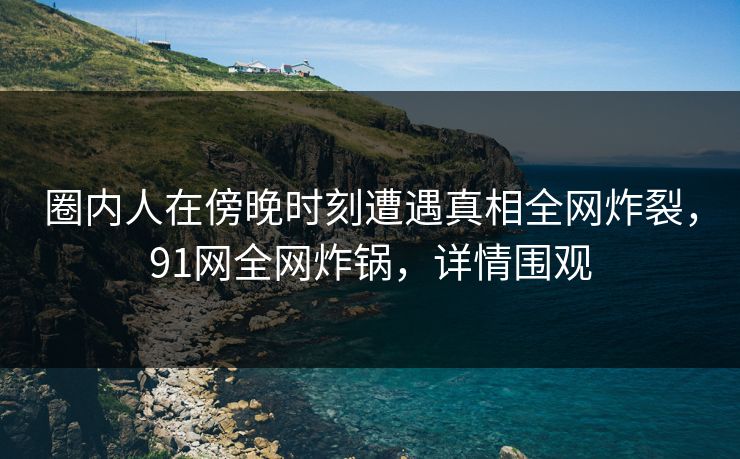 圈内人在傍晚时刻遭遇真相全网炸裂，91网全网炸锅，详情围观