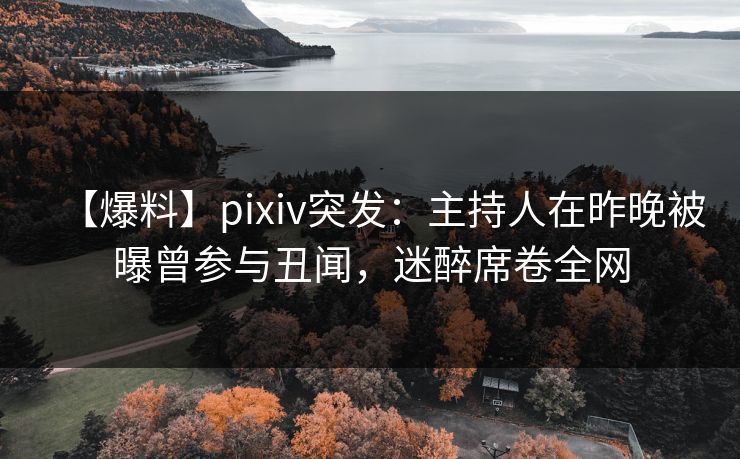 【爆料】pixiv突发:主持人在昨晚被曝曾参与丑闻,迷醉席卷全网 【爆料】pixiv突发:主持人在昨晚被曝曾参与丑闻,迷醉席卷全网
